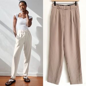 BABATON Aritzia Austin Trouser Pleated Pant in Tan Khaki size 2